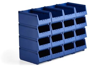 Plastové boxy AJ 9000, séria-73, 350x206x155 mm, 16 ks, modrá