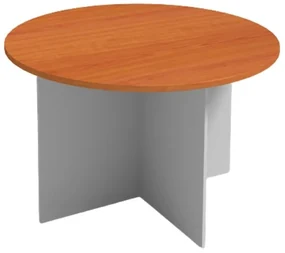 Rokovací stôl s guľatou doskou PRIMO GRAY, priemer 1200 mm, sivá/čerešňa