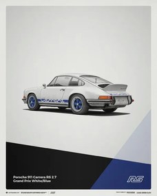 Umelecká tlač Porsche 911 RS - 1973 - White