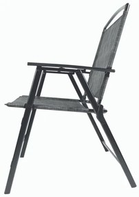 Záhradná stolička, skladacia, čierna, 90,5 x 57 x 65,5 cm