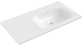 Mexen Vela, umývadlo na zapustenie 91 x 46,5 cm, pravé, biela lesklá, 25239000P
