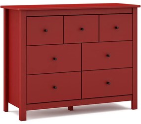 Červená nízka komoda z borovicového dreva 110x80 cm Misti – Marckeric