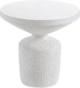 Okrúhly konferenčný stolík Sintro 54 cm - biele terrazzo