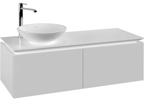 VILLEROY &amp; BOCH Legato závesná skrinka pod umývadlo na dosku (umývadlo vľavo), 2 zásuvky, 1200 x 500 x 380 mm, White Matt, B57900MS