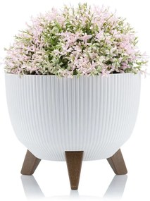 PLASTOVÝ KVETINÁČ ROSA LINEA ECO 15X24 CM BIELA