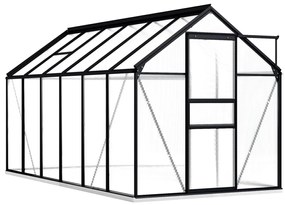 Hliníkový skleník s podkladovým rámom, antracitový 7,03 m²