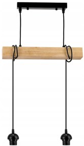 BERGE LED závesné stropné svietidlo drevený trám 2xE27 Loft Luster Spring