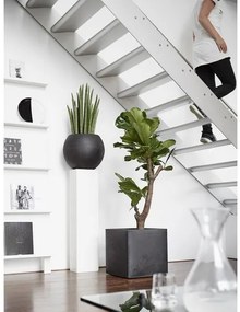 Capi Europe Hranatý kvetináč Smooth, čierny (40 x 40 x 40 cm )  (100280510)