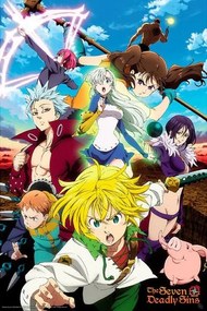 Plagát, Obraz - The Seven Deadly Sins: S3 - Poster Meliodas & Sins, (61 x 91.5 cm)