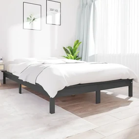 vidaXL Posteľný rám sivý borovicový masív 160x200 cm