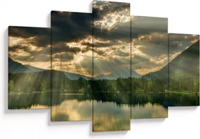 Obraz jazera s presvitajúcim slnkom (150x105 cm)