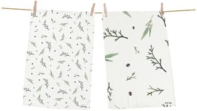 Vianočné bavlnené utierky v súprave 2 ks 50x70 cm Delicate Green – Butter Kings