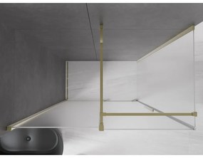 Mexen Velar, sprchový kút s posuvnými dverami 160 x 100 cm, 8mm sklo námraza, zlatá lesklá, 871-160-100-31-50