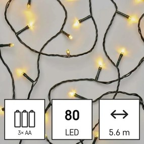 Vianočná reťaz LED 5,6 m, teplá biela