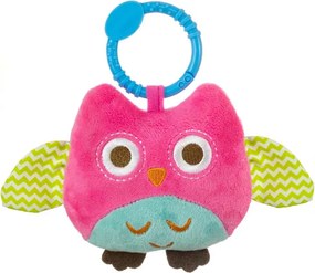 Závesná plyšová hračka Happy owl 2552 ružová