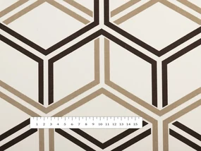 Biante Bavlnený behúň na stôl Sandra SA--558 Hnedé hexagóny na krémovom 20x140 cm
