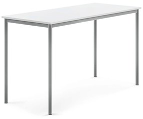 Stôl SONITUS, 1600x700x900 mm, akustický HLP, biela, strieborná