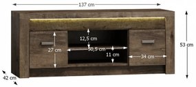 TV stolík/skrinka Inneas 09 (jaseň tmavý). Vlastná spoľahlivá doprava až k Vám domov. 788417