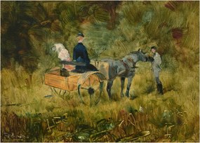 Sklenený obraz - Henri de Toulouse-Lautrec, The Trap, reprodukcia (70x50 cm)