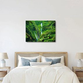 Sklenený obraz - Vodopády Madakaripura, východná Java, Indonézia (70x50 cm)