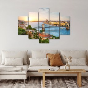 Obraz mesta Budapešť s riekou (150x105 cm)
