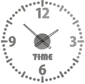 Nástenné samolepiace hodiny Roundy 78 cm sivé
