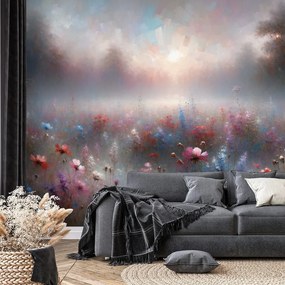 Samolepiaca tapeta jemné kvety v hmlistom opare