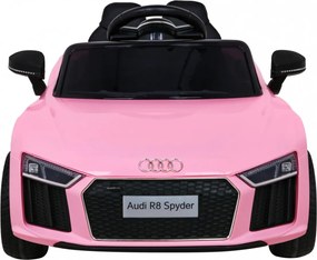 Ramiz Audi R8 na batérie pre deti Ružová + Diaľkové ovládanie + EVA + Pomalý štart + MP3 LED