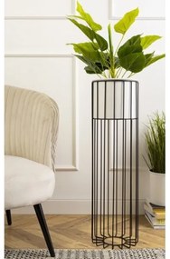 Kovový kvetináč LOFT 70x20 cm čierna/biela