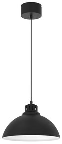 Luminex Luster na lanku SINGLE 1xE27/60W/230V pr. 30 cm čierna/biela LU9041