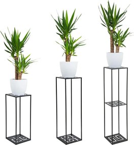 STOJAN NA KVETINÁČ DOUBLE FRAME 100X24X24 CM ČIERNA