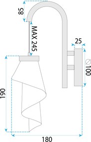 Toolight Toolight, LED nástenné svietidlo, 10W, 467 lm, APP1766-1W, ružové zlato, OSW-09310