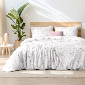 Goldea bavlnené posteľné obliečky - kvitnúce sakury 140 x 200 a 70 x 90 cm