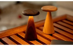 LED stolová lampa v tmavoprírodnej farbe s dreveným tienidlom (výška 21 cm) Sylva – Gingko