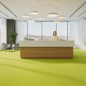 Lentex, PVC podlaha - lino Flexar PUR 603-11 zelená, na mieru, šíře 2m,4m, zelená, bez podkladu, kancelária