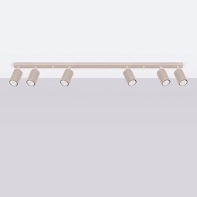 Bodové svietidlo Karbon, 6x tmavobéžové hliníkové tienidlo, (možnosť polohovania)