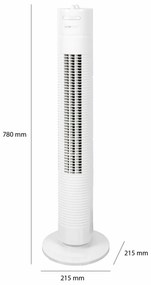 Clatronic TVL 3770 stĺpový ventilátor, biela