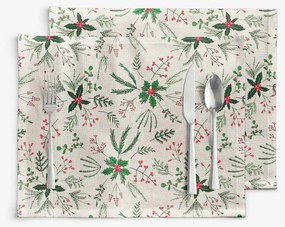 Goldea vianočné prestieranie na stôl valencia - lesné vetvičky - sada 2ks 30 x 40 cm