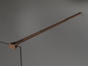 Mexen Kioto, sprchová zástena 80x200 cm, 8mm číre sklo s čiernym vzorom, profil ružové zlato, 800-080-101-60-77