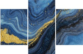 Obraz - Modro-zlatá abstrakcia (90x60 cm)
