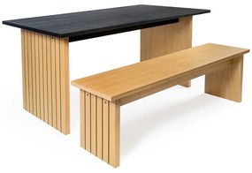 Jedálenský stôl s doskou v dubovom dekore 90x160 cm Stripe - Woodman