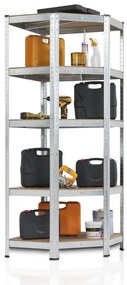 Kovový rohový regál 180x70x40-70 cm, 5 políc, nosnosť 875 kg