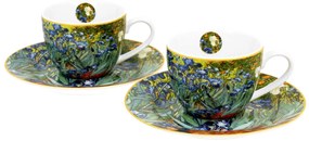 Porcelánová šálka s podšálkou Van Gogh Irises 90 ml sada 2ks