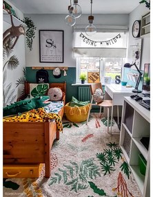 Prateľný ručne tkaný bavlnený detský koberec 140x200 cm Botanic Plants – Lorena Canals