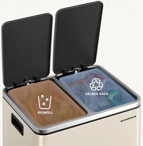 Odpadkový koš Flace 2x15 l béžový/černý