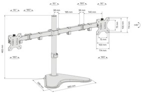 CONNECT IT CMF-3204-BK - Univerzálny držiak na 2 monitory 13-32” čierna