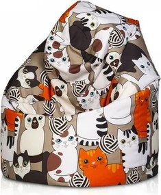 Sedací vak Sako Modern polyester TiaHome - Mačky