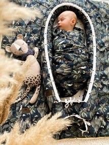Hniezdočko pre bábätko JUNGLE, TMAVO MODRÁ z bavlny