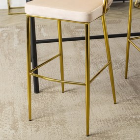 Barová židle Flores 60 cm krémová/zlatá