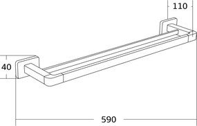 Mexen príslušenstvo, ASIS kúpeľkový držiak na uteráky, chróm, 7017625-00